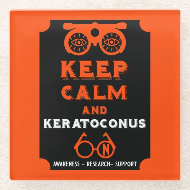 Keratoconus Support And Awareness Glass Coaster (Front)