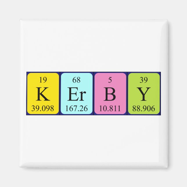 Kerby periodic table name magnet (Front)