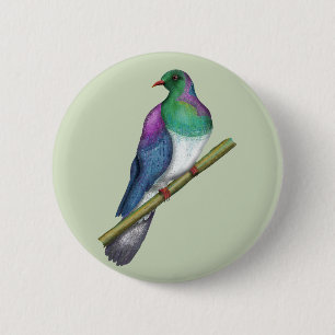 Kereru Wood pigeon 6 Cm Round Badge