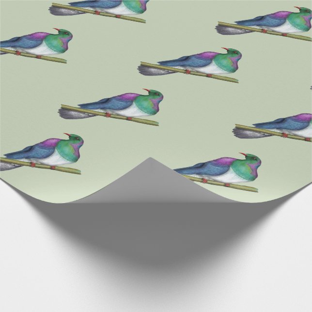 Kereru Wood pigeon Wrapping Paper (Corner)