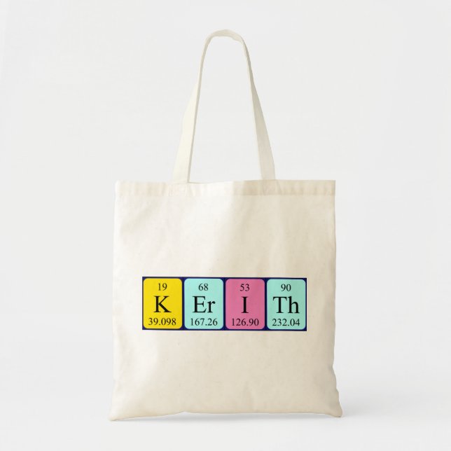 Kerith periodic table name tote bag (Front)
