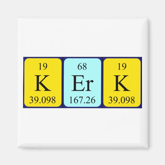 Kerk periodic table name magnet (Front)