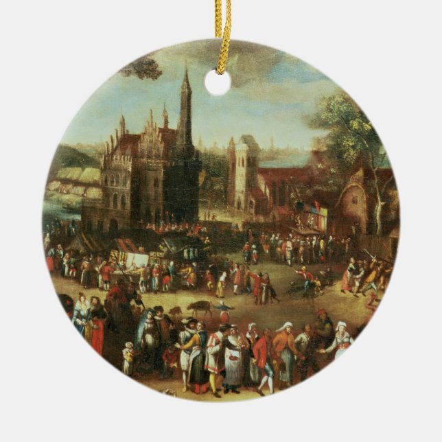 Kermesse at Avdenarde Ceramic Tree Decoration (Front)