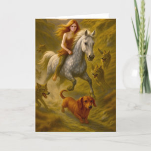 Kermie, Nellie, and Charlie riding in the coulees  Thank You Card