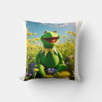 Kermit the frog, happy, light.