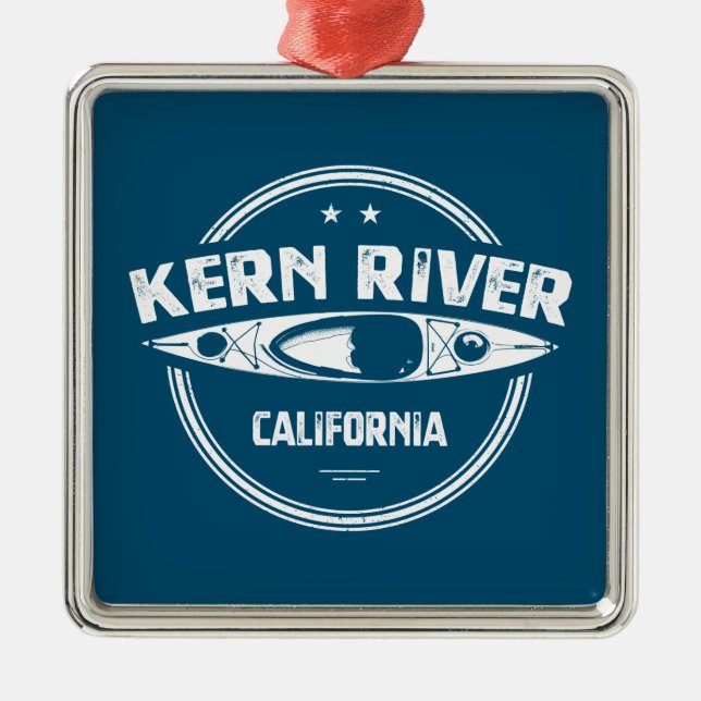 Kern River California Kayaking Metal Tree Decoration (Front)
