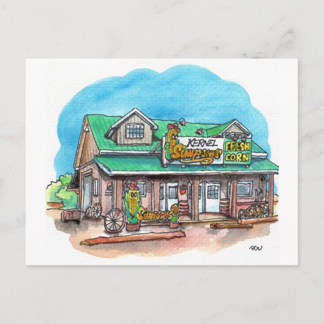 Kernel Simpson's Sweet Corn Postcard (Front)