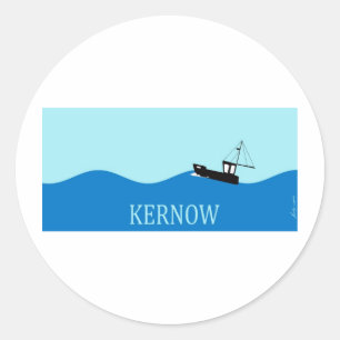 Kernow fishing boat classic round sticker