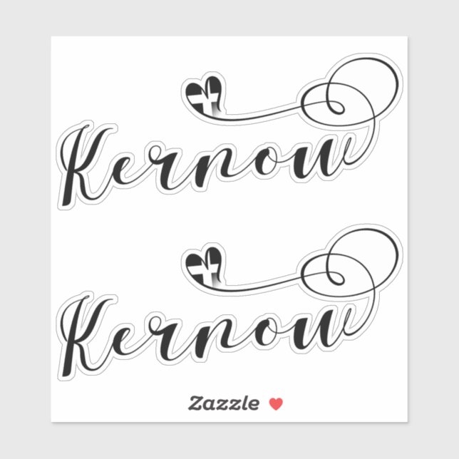 Kernow Flag in Heart, Cornish, Cornwall (Sheet)