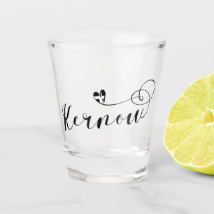 Kernow Flag in Heart, Cornish, Cornwall Shot Glass