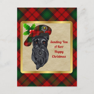 Kerr Clan Badge & Tartan Christmas Postcard