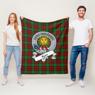 Kerr Clan Badge Tartan Plaid Fleece Blanket