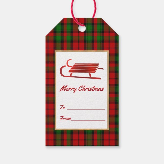 Kerr Clan Plaid Christmas Gift Tags (Front)