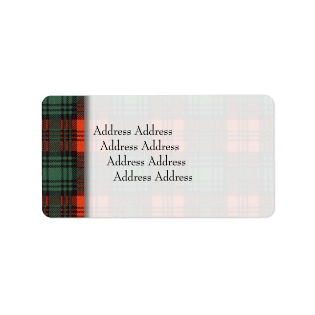 Kerr clan Plaid Scottish tartan Label (Front)