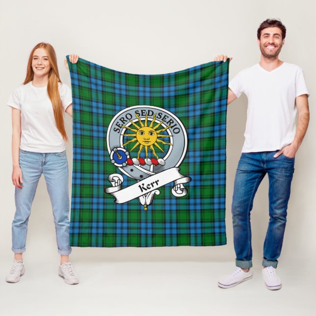 Kerr Hunting Clan Badge Tartan Plaid Fleece Blanket (In Situ)