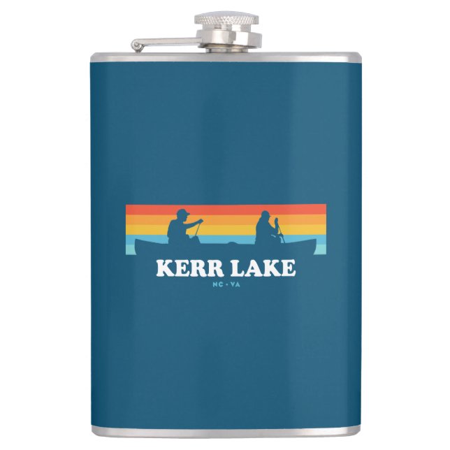 Kerr Lake Virginia North Carolina Canoe Hip Flask (Front)