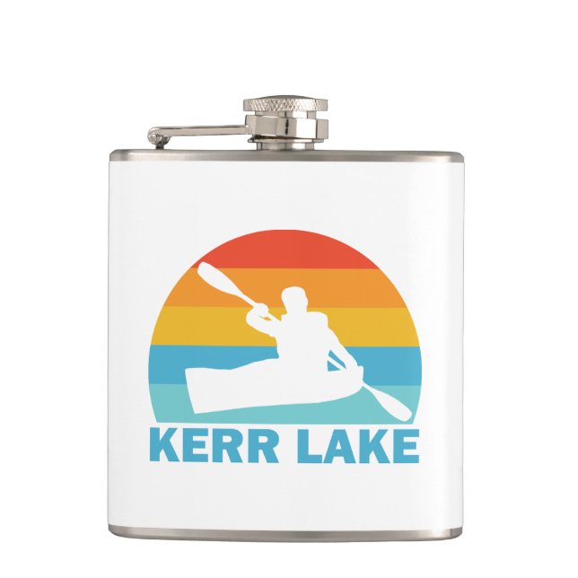 Kerr Lake Virginia North Carolina Kayak Hip Flask (Front)