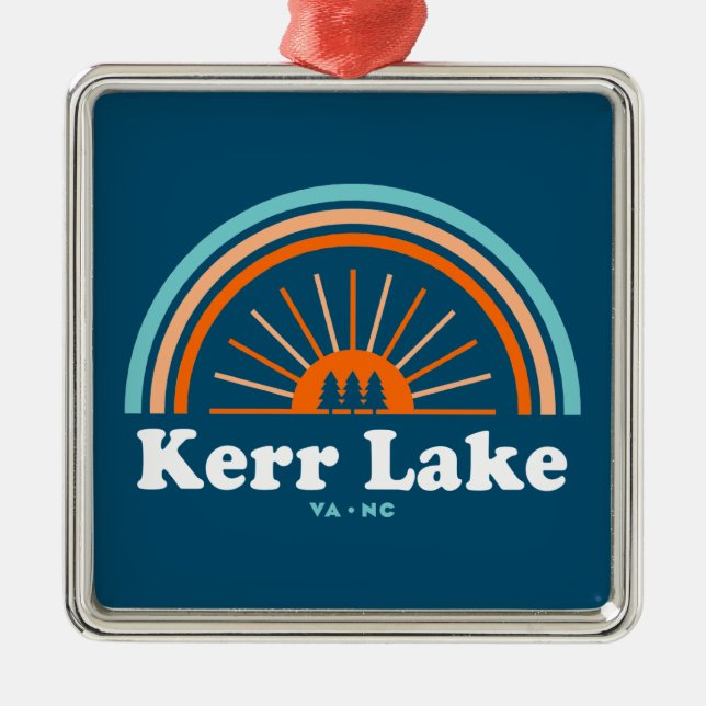 Kerr Lake Virginia North Carolina Rainbow Metal Tree Decoration (Front)