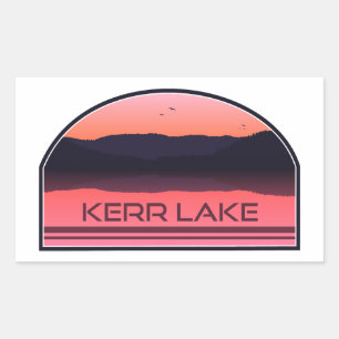 Kerr Lake Virginia North Carolina Red Sunrise Rectangular Sticker