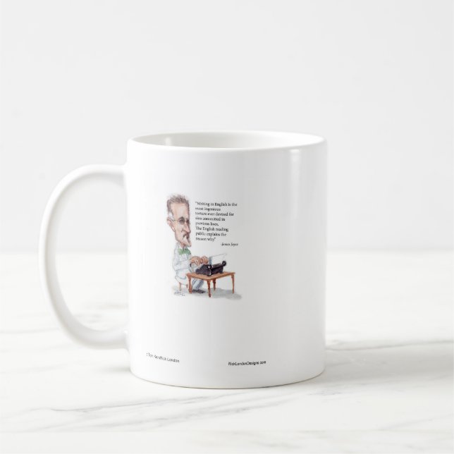 Kerr/London James Joyce & English Is Torture Quote Coffee Mug (Left)
