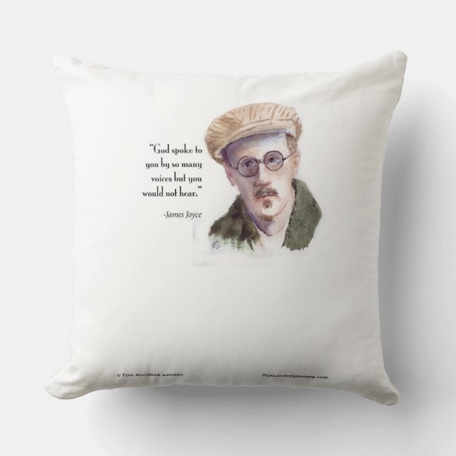 Kerr/London James Joyce & "God Spoke" Quote Cushion (Front)