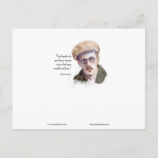 Kerr/London James Joyce & "God Spoke" Quote Postcard (Front)