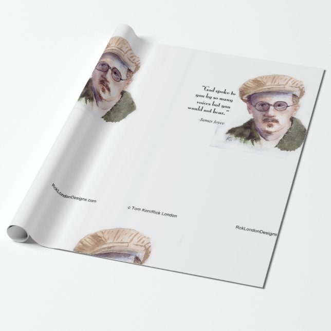 Kerr/London James Joyce & "God Spoke" Quote Wrapping Paper (Unrolled)