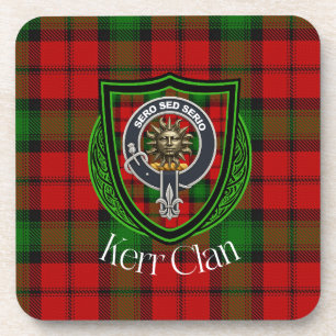 Kerr Scottish Clan Tartan & Crest Coaster