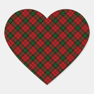 Kerr Scottish Clan Tartan Design Heart Sticker