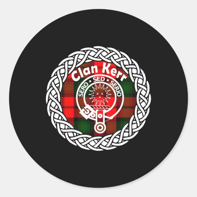Kerr Surname Last Name Scottish Clan Tan Badge Cre Classic Round Sticker (Front)