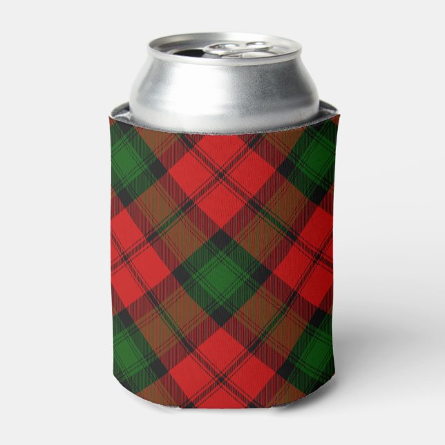 Kerr tartan red green plaid can cooler (Can Front)