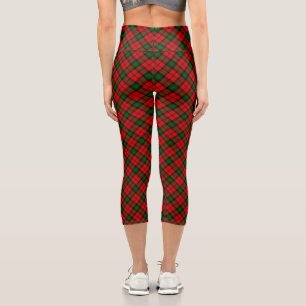 Kerr tartan red green plaid capri leggings