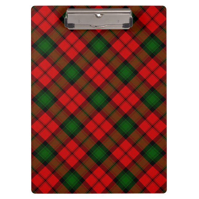 Kerr tartan red green plaid clipboard (Front)