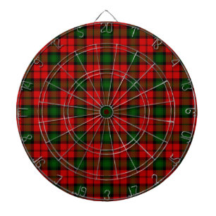 Kerr tartan red green plaid dartboard