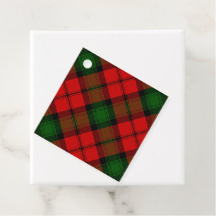 Kerr tartan red green plaid favour tags