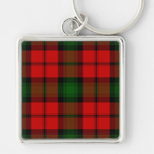 Kerr tartan red green plaid key ring
