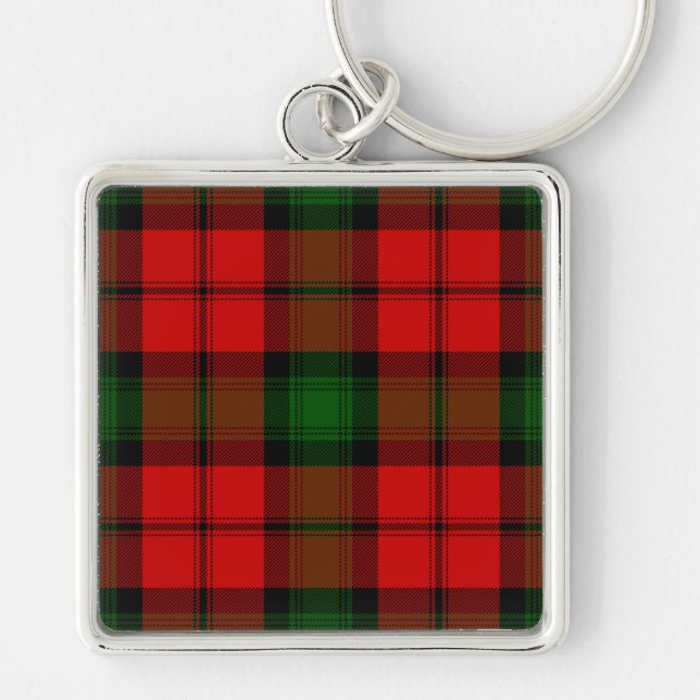 Kerr tartan red green plaid key ring (Front)