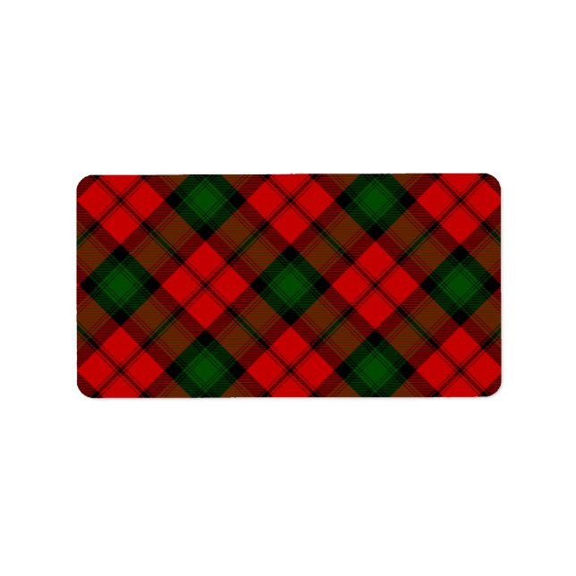Kerr tartan red green plaid label (Front)