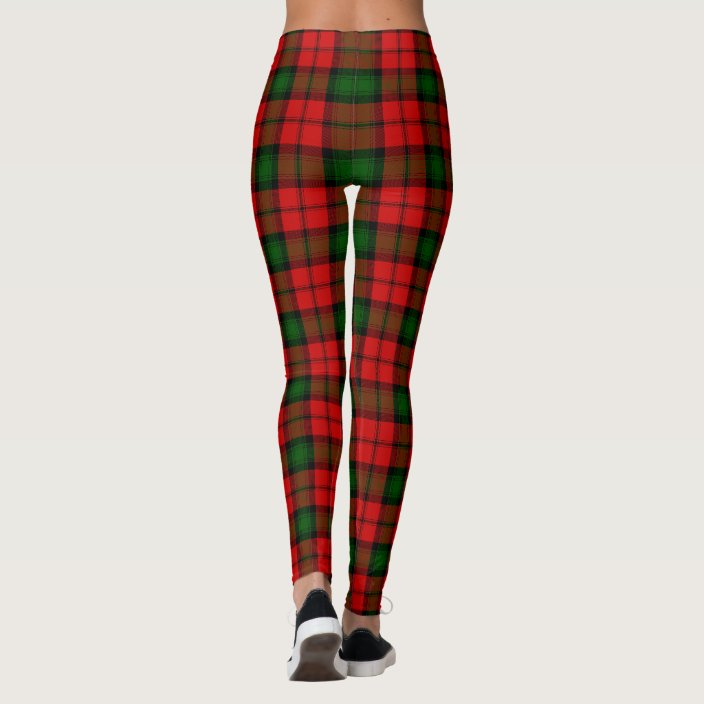 Kerr tartan red green plaid leggings | Zazzle.co.uk