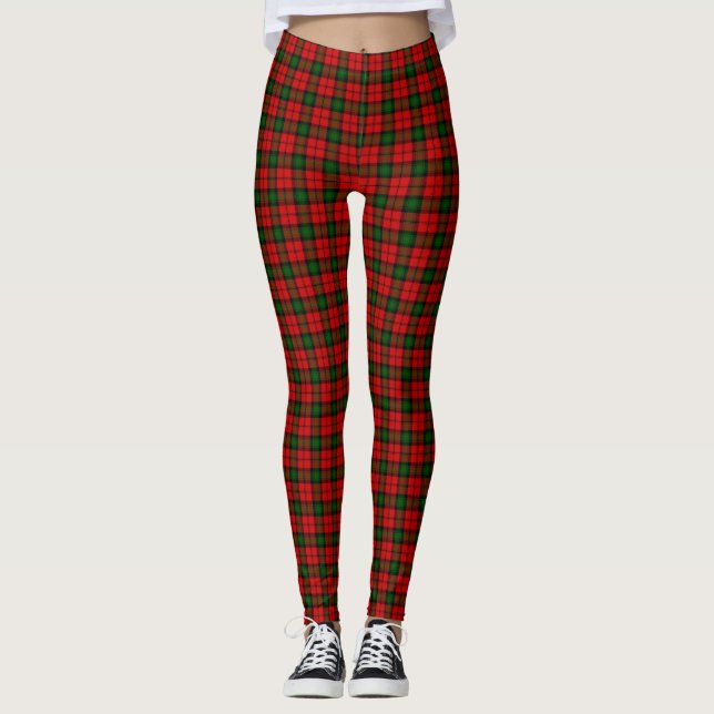 Kerr tartan red green plaid leggings (Front)