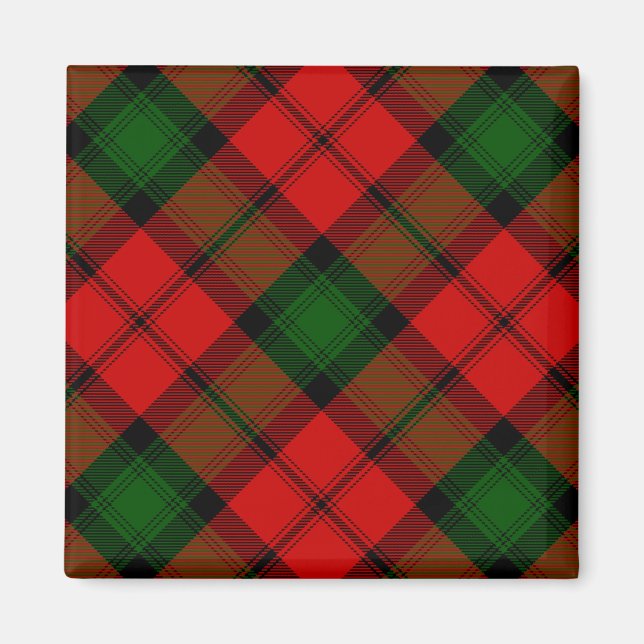 Kerr tartan red green plaid magnet (Front)