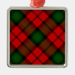 Kerr tartan red green plaid metal tree decoration