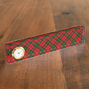 Kerr tartan red green plaid nameplate