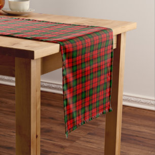 Kerr tartan red green plaid short table runner
