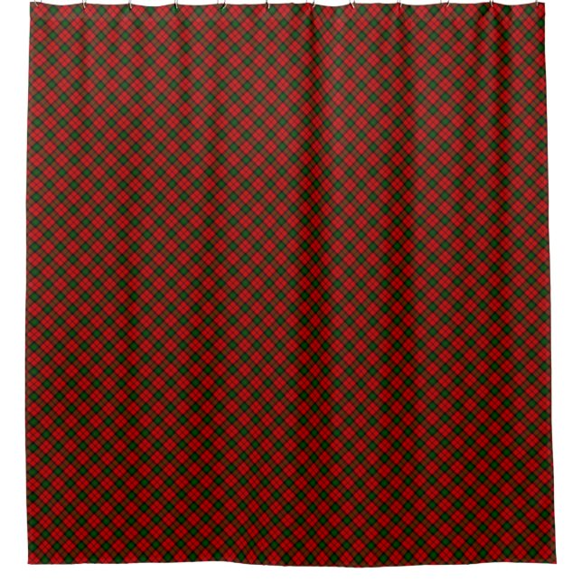 Kerr tartan red green plaid shower curtain (Front)