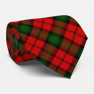 Kerr tartan red green plaid tie