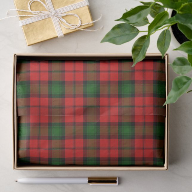 Kerr tartan red green plaid tissue paper (Gift)