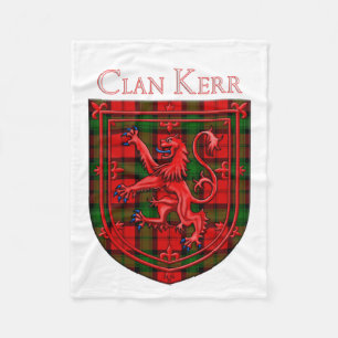 Kerr Tartan Scottish Plaid Lion Rampant Fleece Blanket