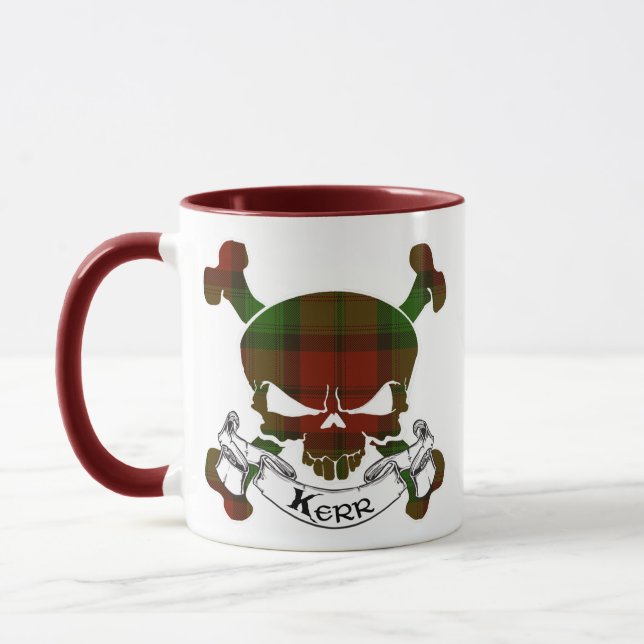 Kerr Tartan Skull Mug (Left)