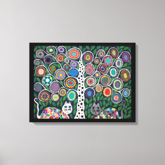 Kerri Ambrosino Art Canvas Tree of Life Cats